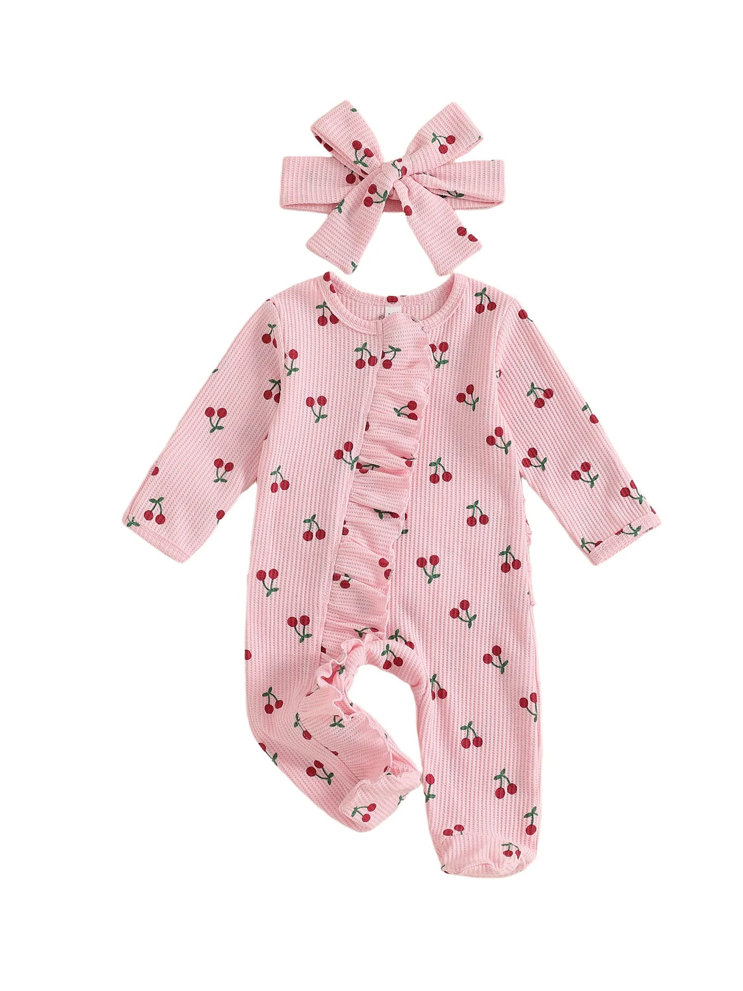 Guangdong CN Adorable Infant Girl Autumn Floral Romper Set