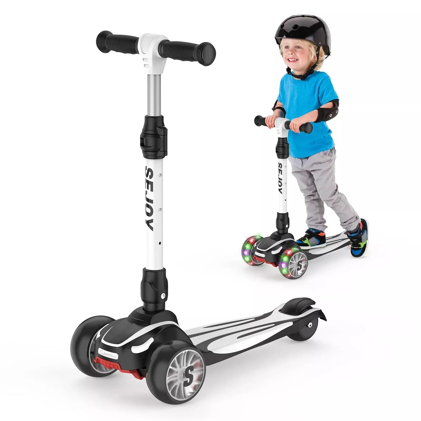 Sejoy Toddler Three Wheel Kick Scooter Adjustable Height