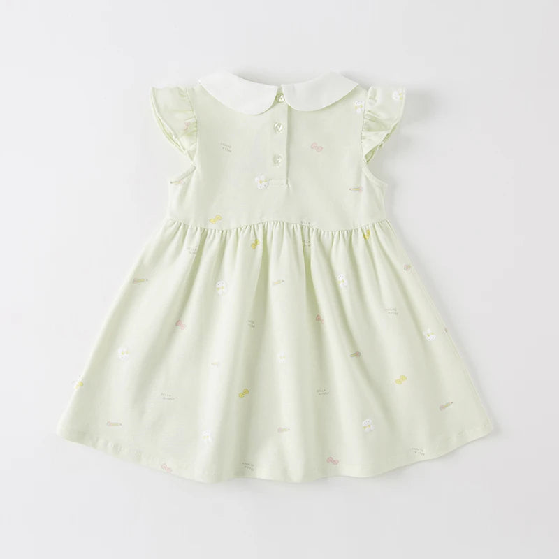 Dave Bella Girls Summer Party Dress Cartoon Cotton Floral