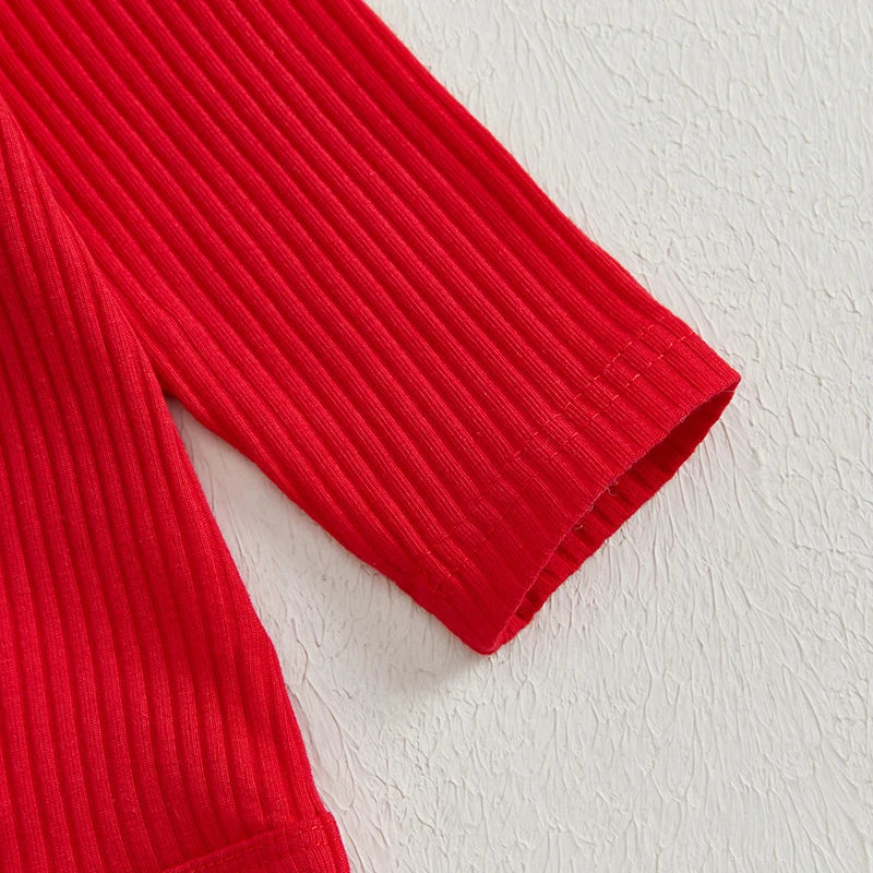 Pudcoco Baby Girl Christmas Romper Set Gingerbread Print