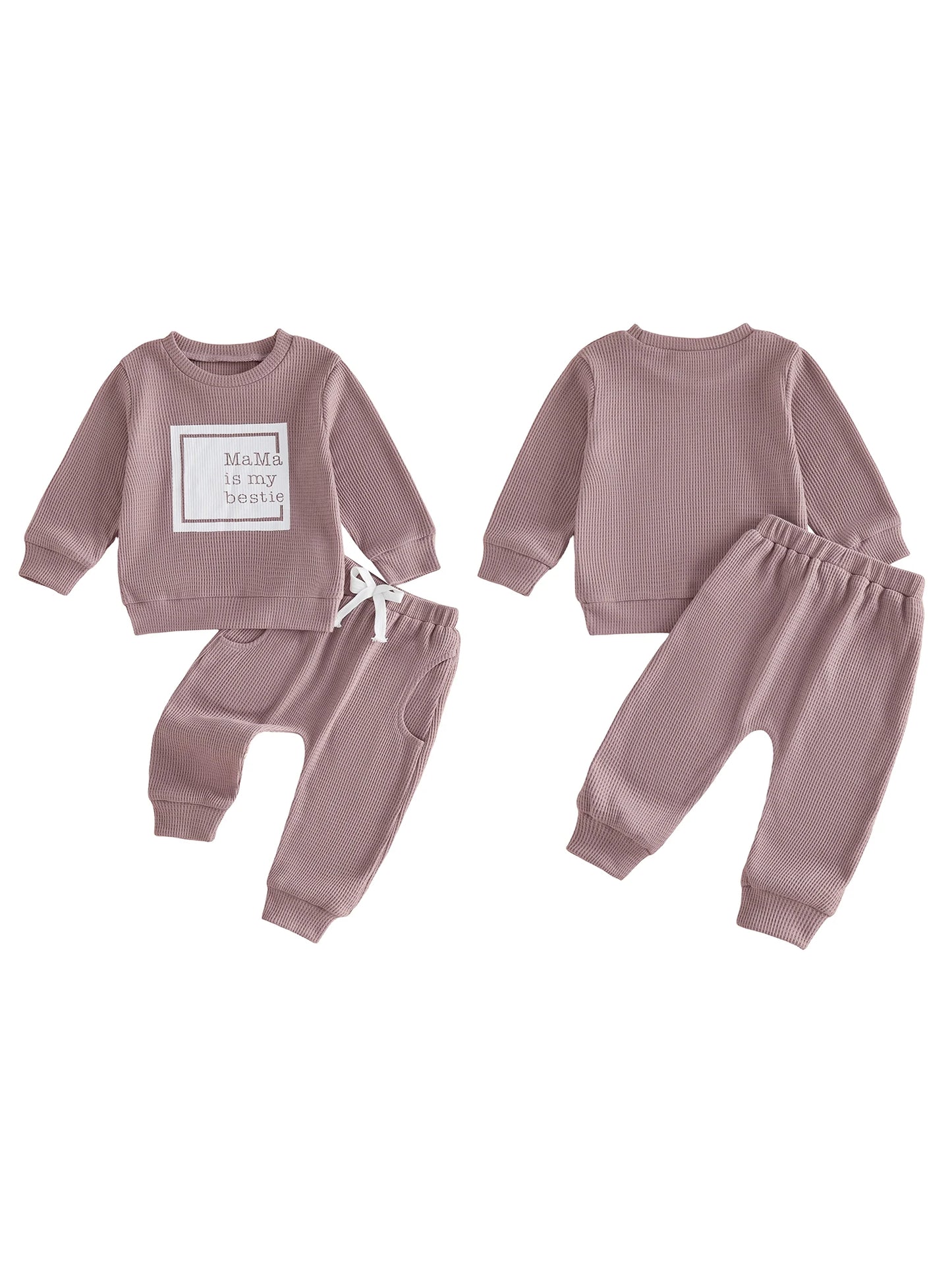 Baby Girls 2 Piece Set Graphic Print Top Elastic Bottoms