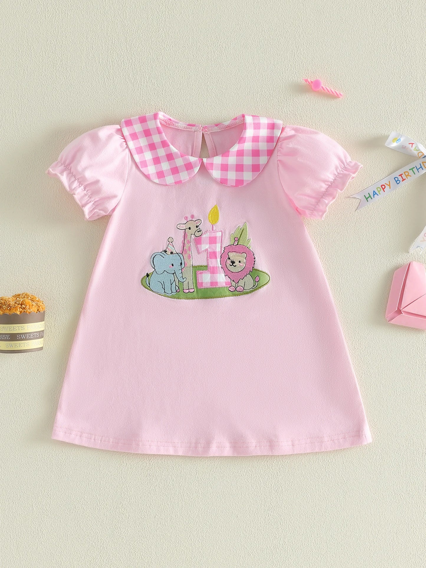 Toddler Girls Party Dress With Floral Embroidery And Ruffled Sleeves