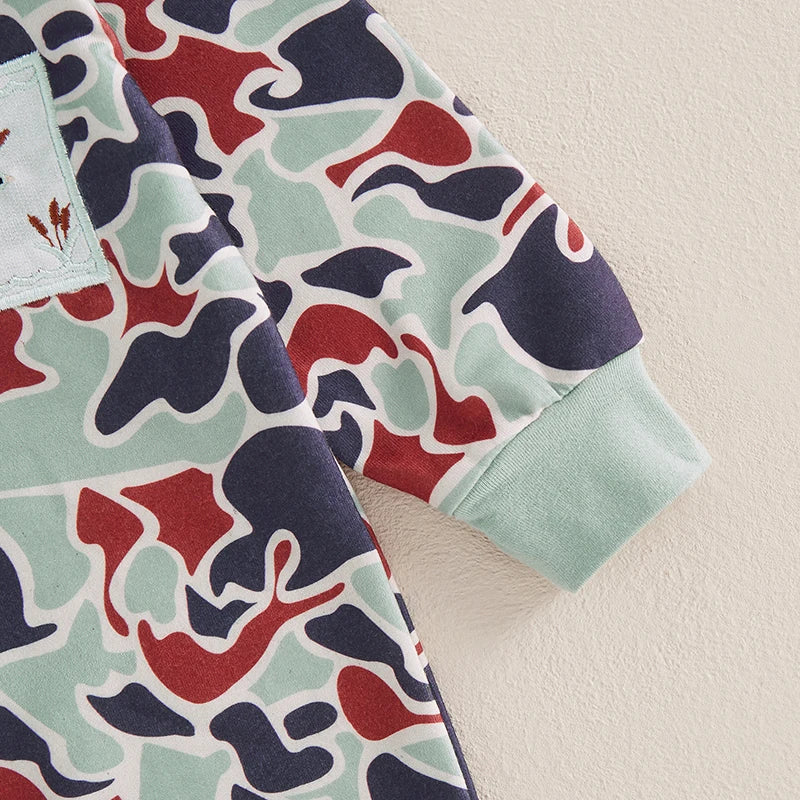 Pudcoco Baby Jumpsuit Longsleeve Camouflage Romper Unisex