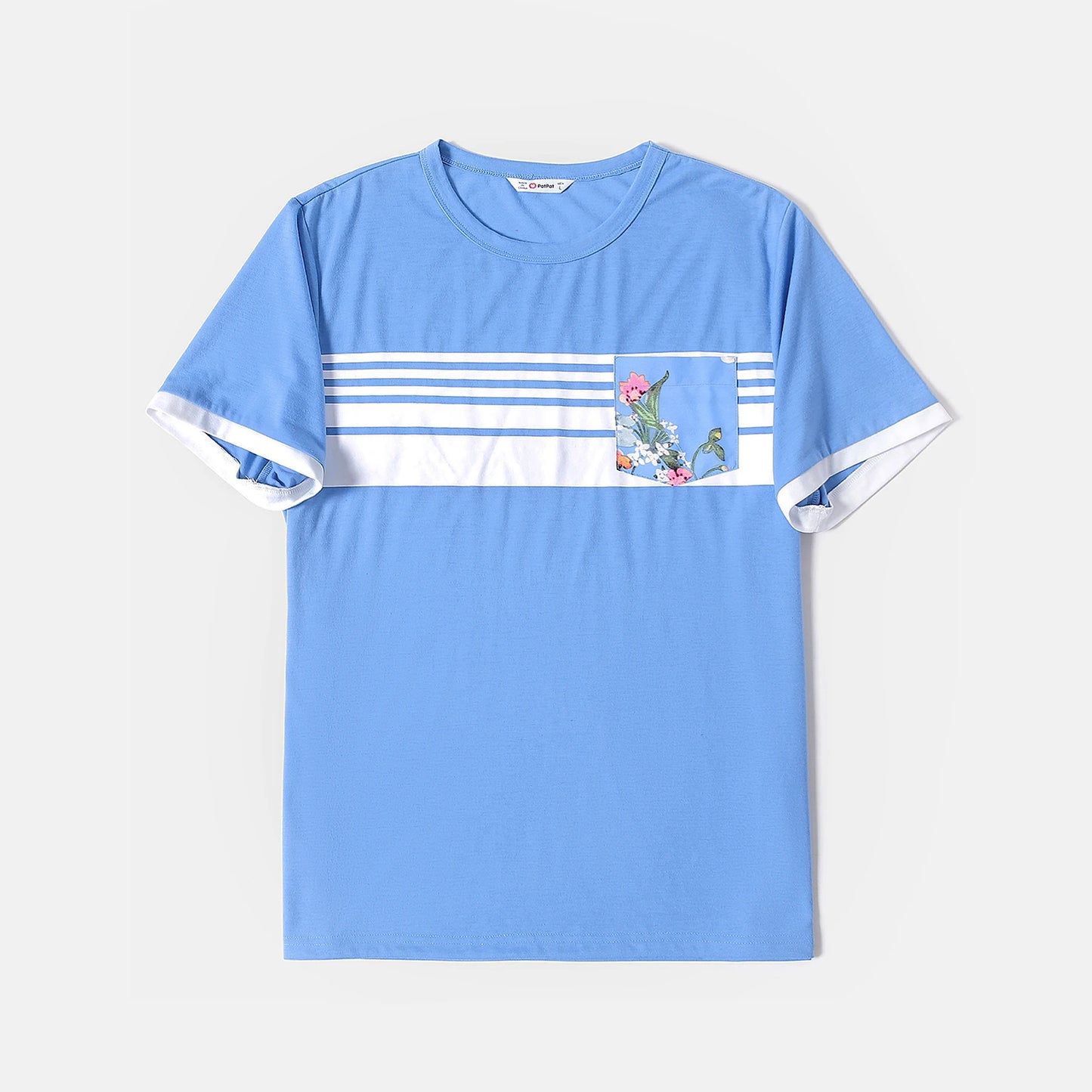 PATPAT Family Matching Floral Dresses And Striped T Shirts Set