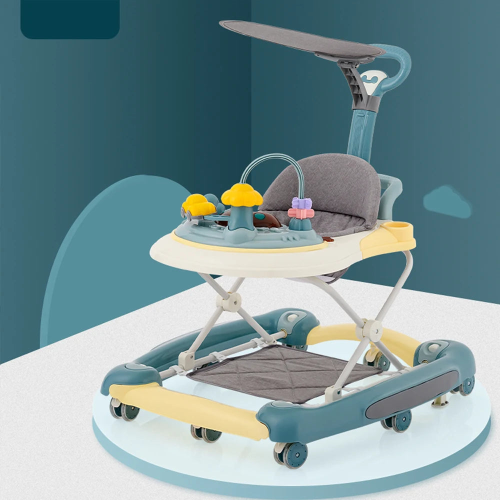 Foldable Baby Walker With Anti Roll And Universal Wheels