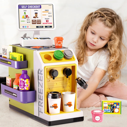Jovow Children Supermarket Toy Vending Machine Puzzle