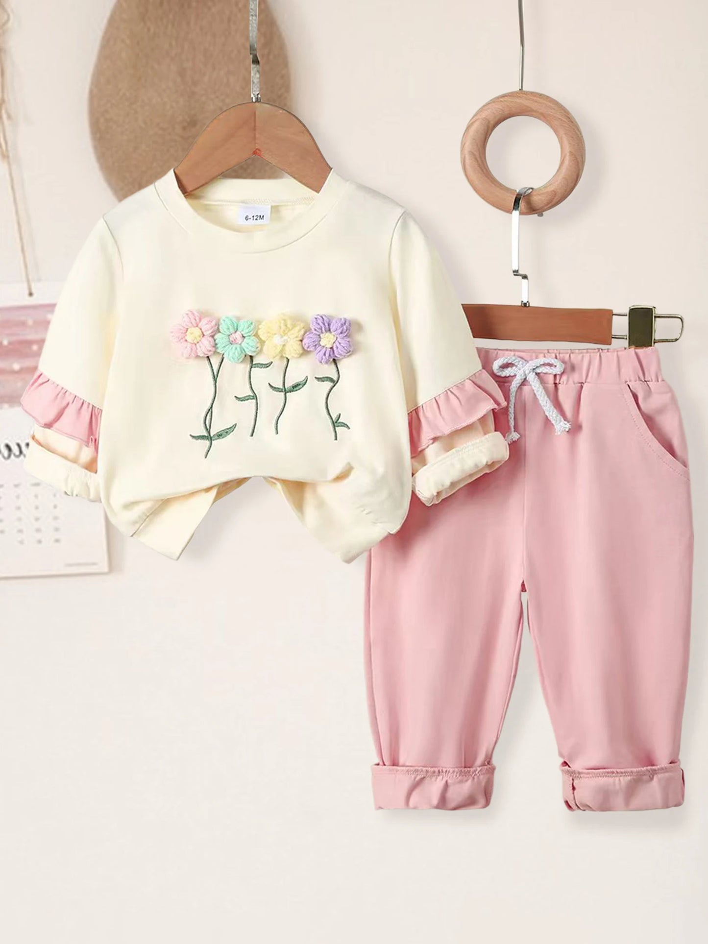 Toddler Girls Winter Knit Sweater And Fleece Leggings Set