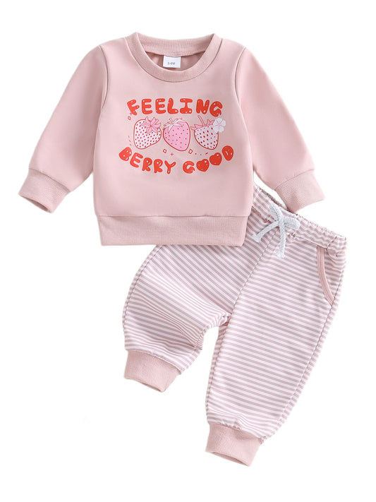 Autumn Floral 2 Piece Baby Girl Outfit Set Bowknot Skirt