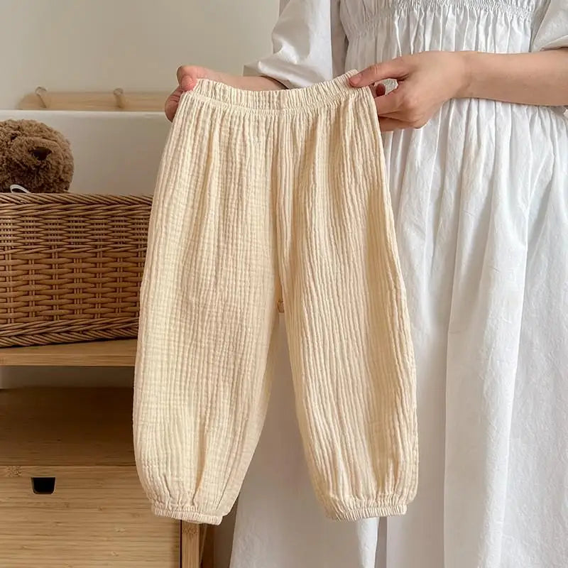 Unisex Kids Anti Mosquito Pants Elastic Waist Lightweight Polyester