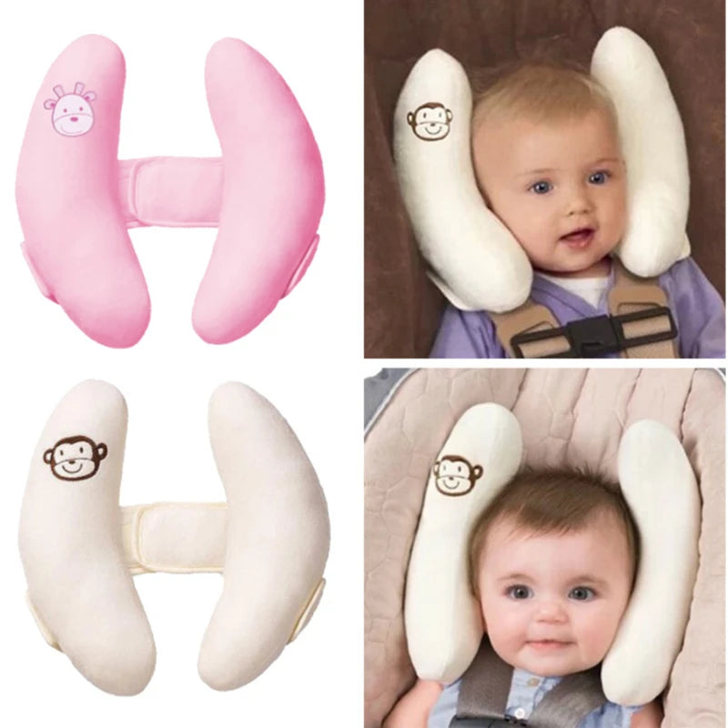 Infant Stroller Neck Pillow Cartoon Flower Baby Car Seat Protector