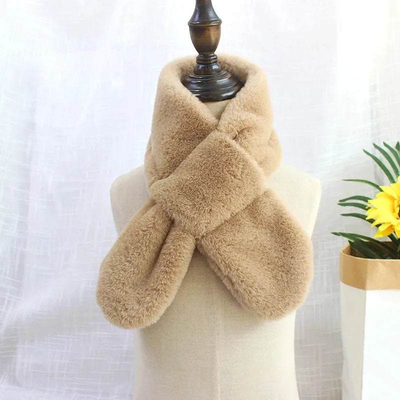 CN Tibet Guangdong Kids Winter Faux Rabbit Fur Scarf