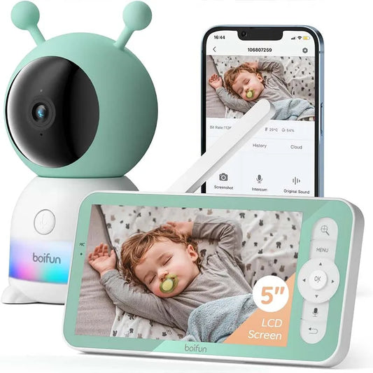 BOIFUN 2K Baby Monitor Camera 360 Degree Rotation App