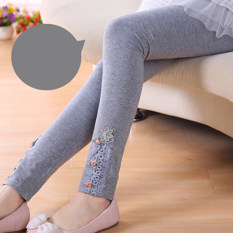 Girls Cotton Leggings With Cartoon Animal Print For Daily Wear
