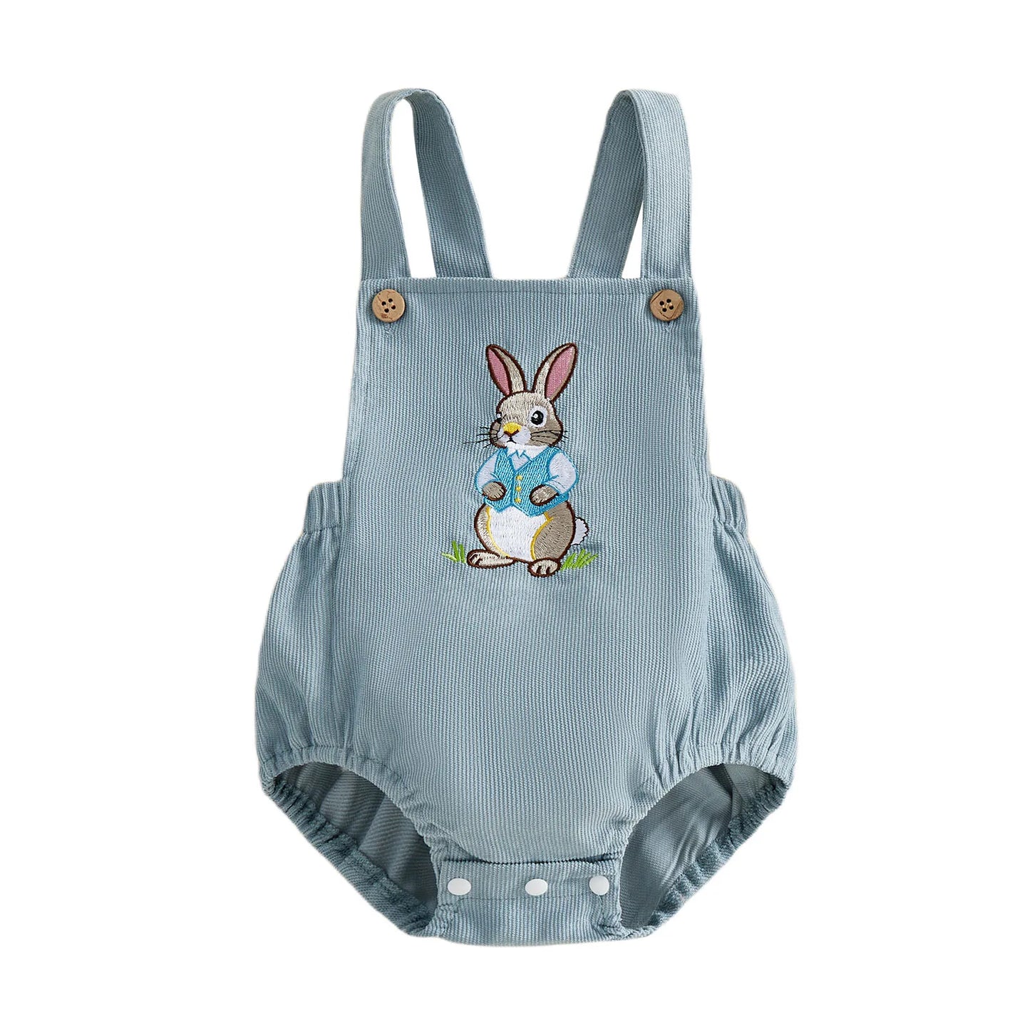 Infant Easter Bunny Romper Sleeveless Newborn Baby Jumpsuit Embroidered Rabbit