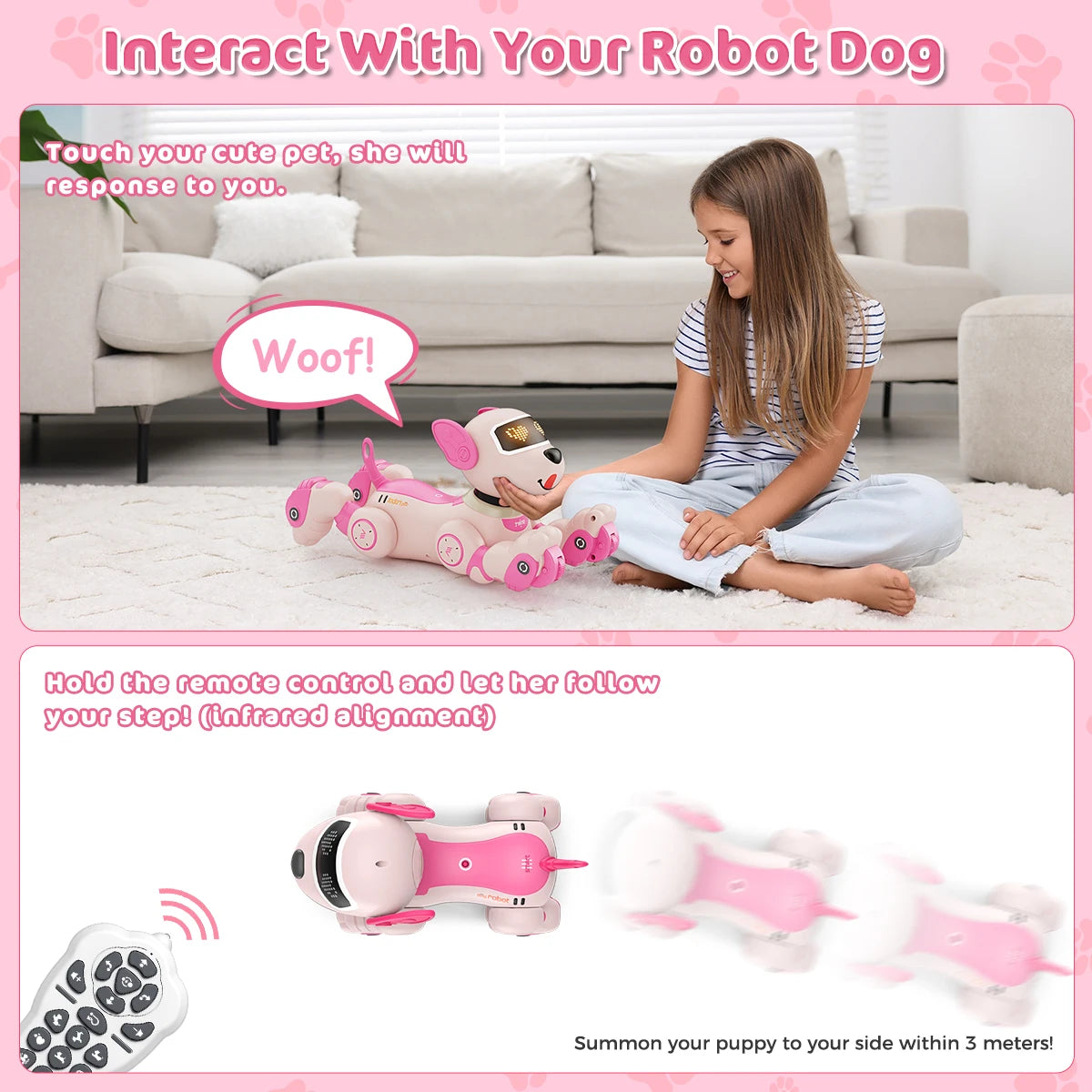 VATOS Robot Dog Toy For Kids With 2.4GHz Remote And Voice Commands