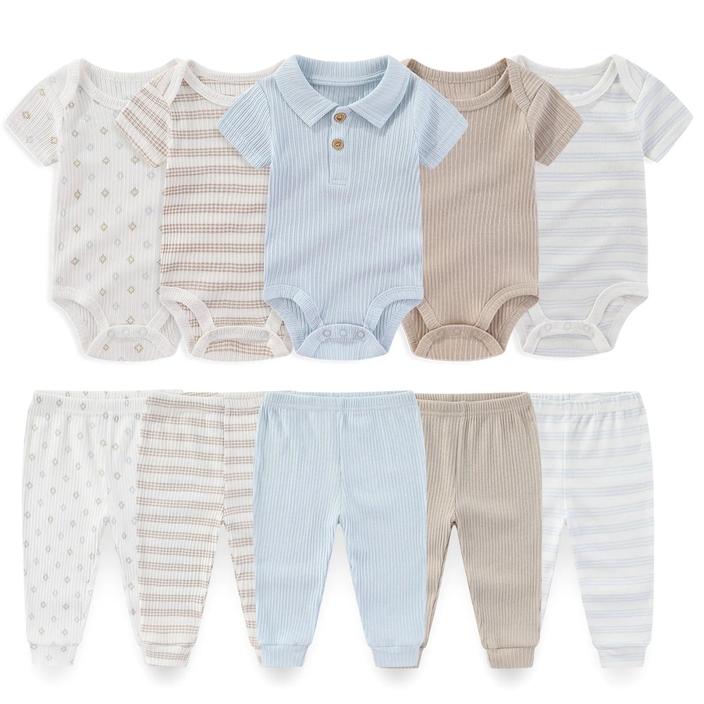 Kiddiezoom Unisex Baby Clothing Set Bodysuits And Pants