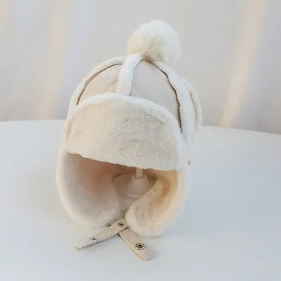 Unisex Baby Lei Feng Hat With Ear Flap Winter Beanie Made From Soft Plush Cotton
