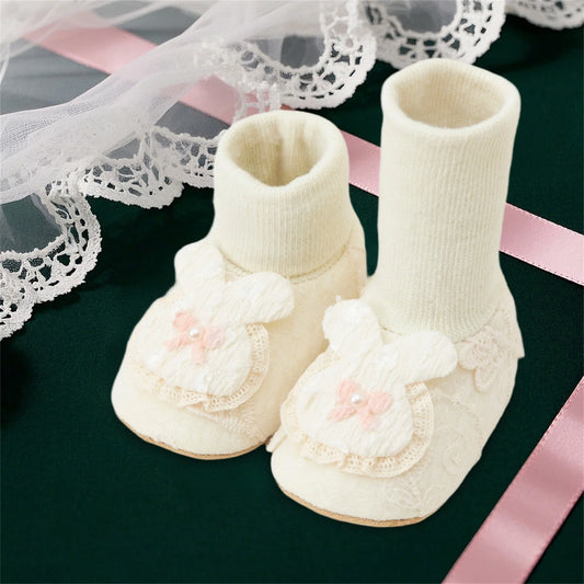 Baby First Walkers Non Slip Shoes With Rabbit Bow Sole