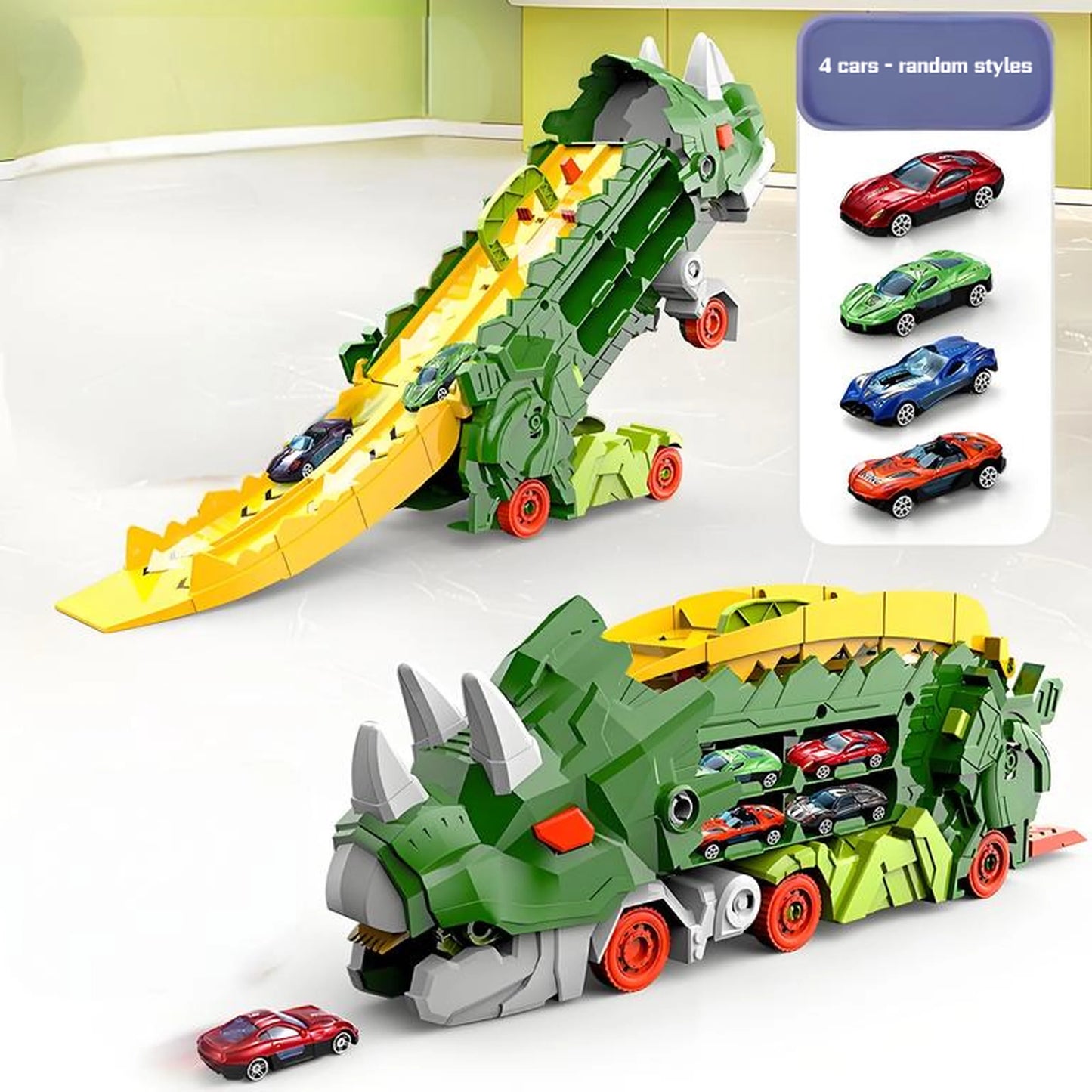 Dinosaur Toy Triceratops Car Tyrannosaurus Rex Play Vehicle