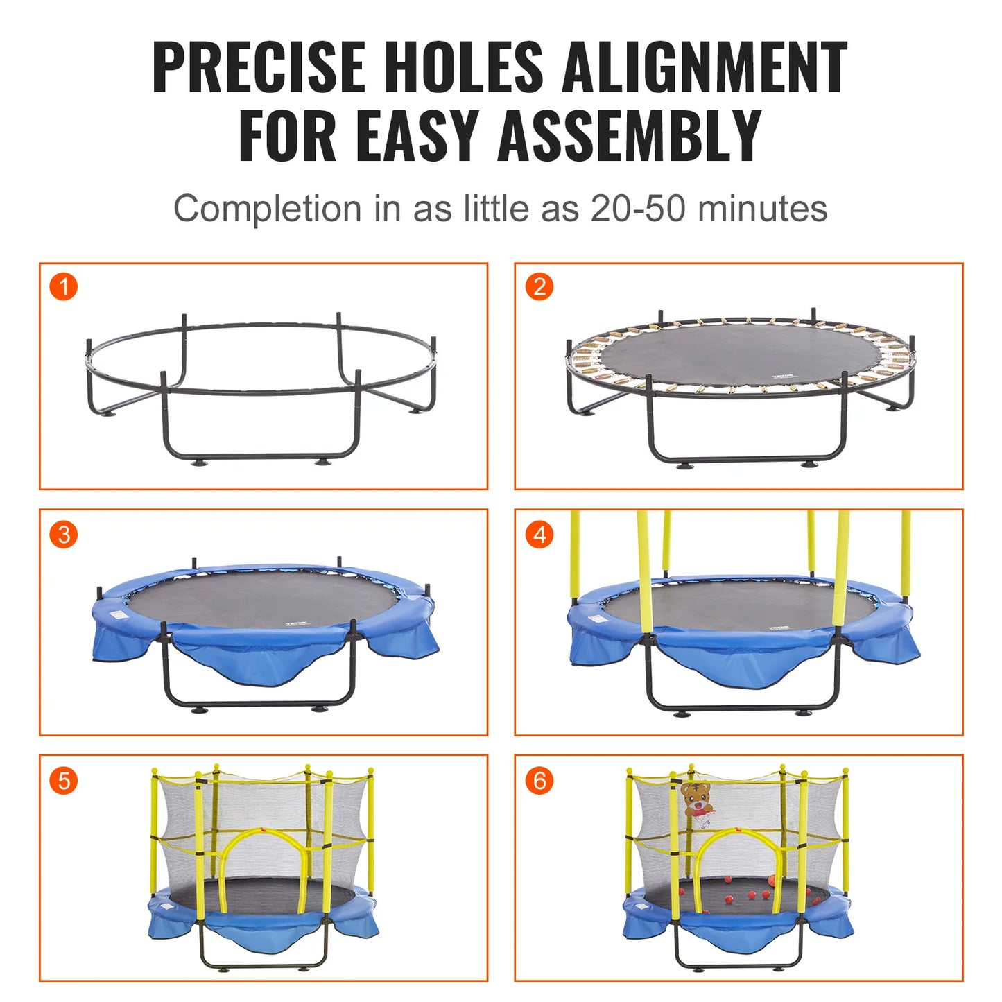 VEVOR Trampoline For Kids Indoor Outdoor Enclosure Net