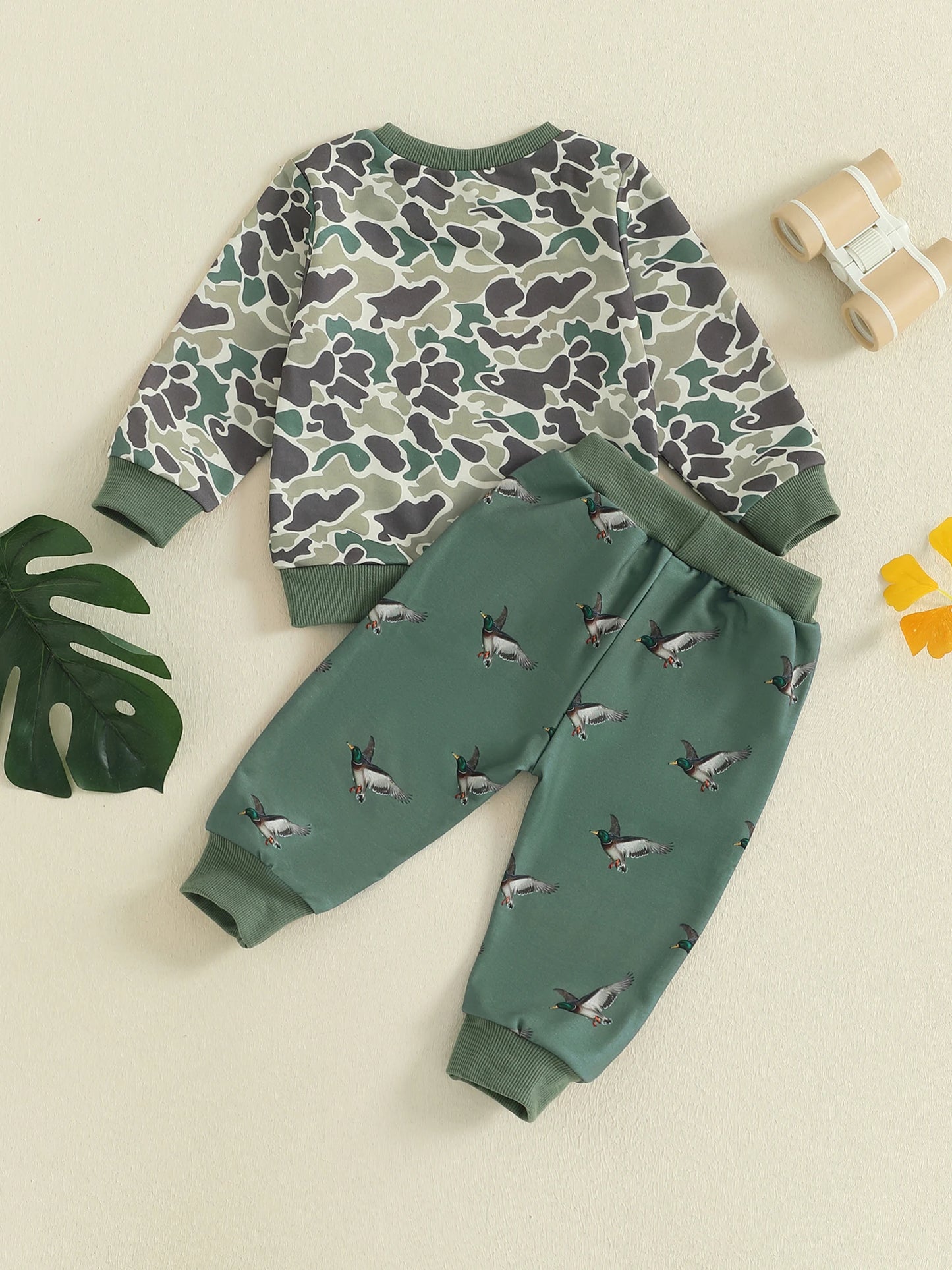 Toddler Boy 2 Piece Camouflage Animal Print Outfit Set