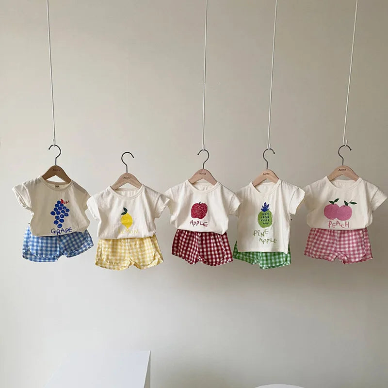 Unisex Cotton Baby Pajama Sets Toddler Sleepwear Cartoon Homewear