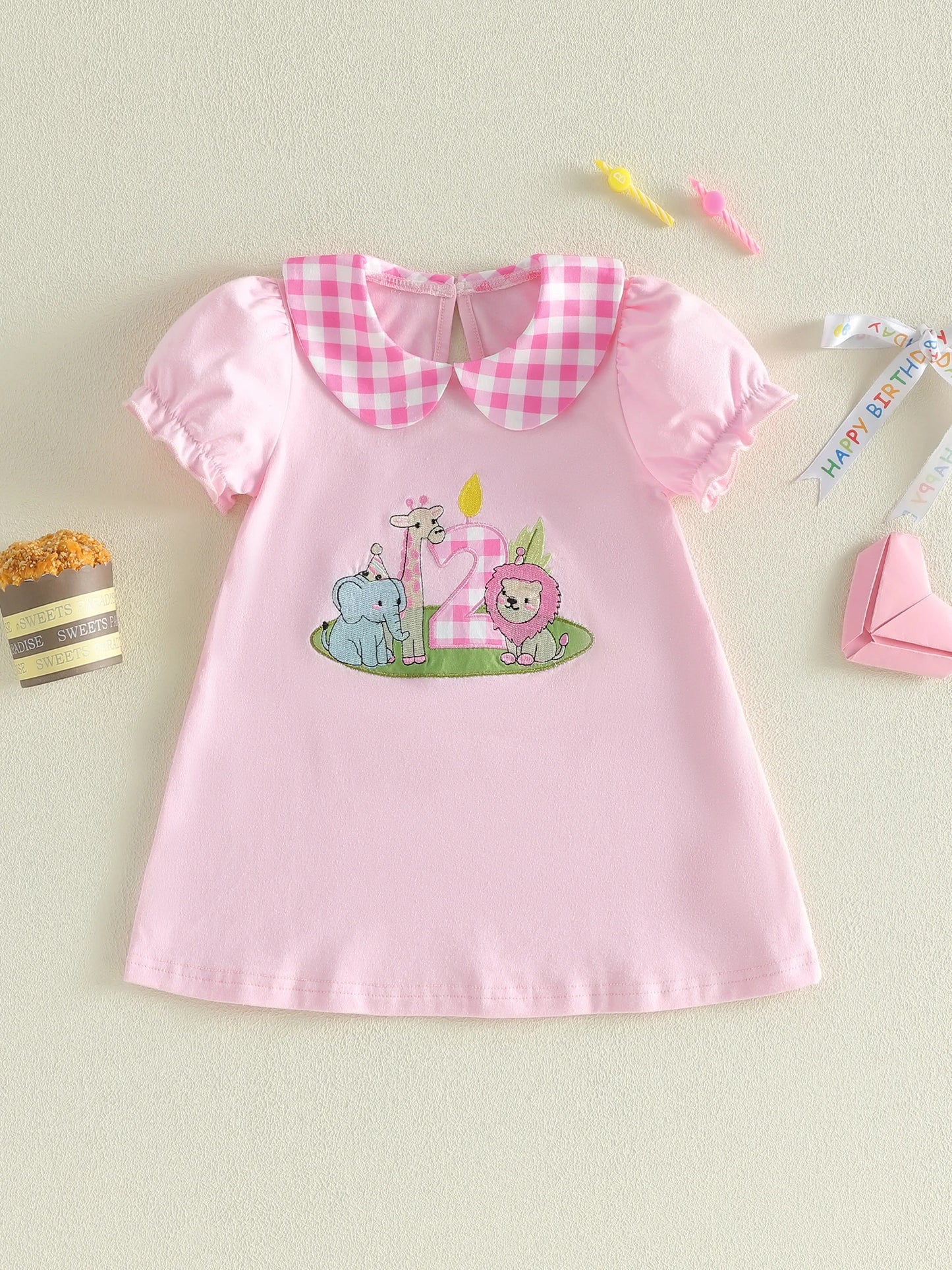 Toddler Girls Party Dress With Floral Embroidery And Ruffled Sleeves