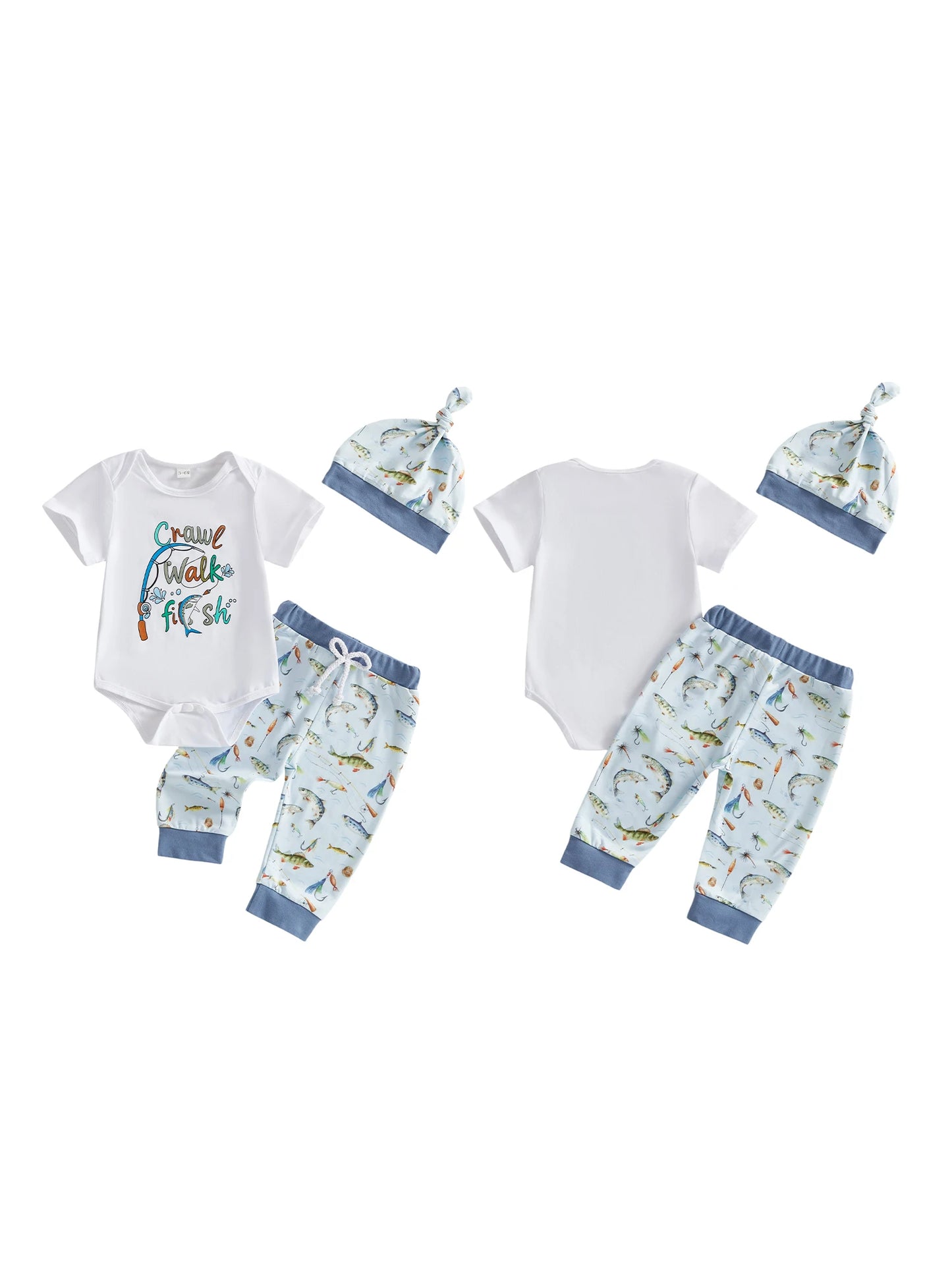 3-Piece Dinosaur Print Romper Set for Baby Girls Summer