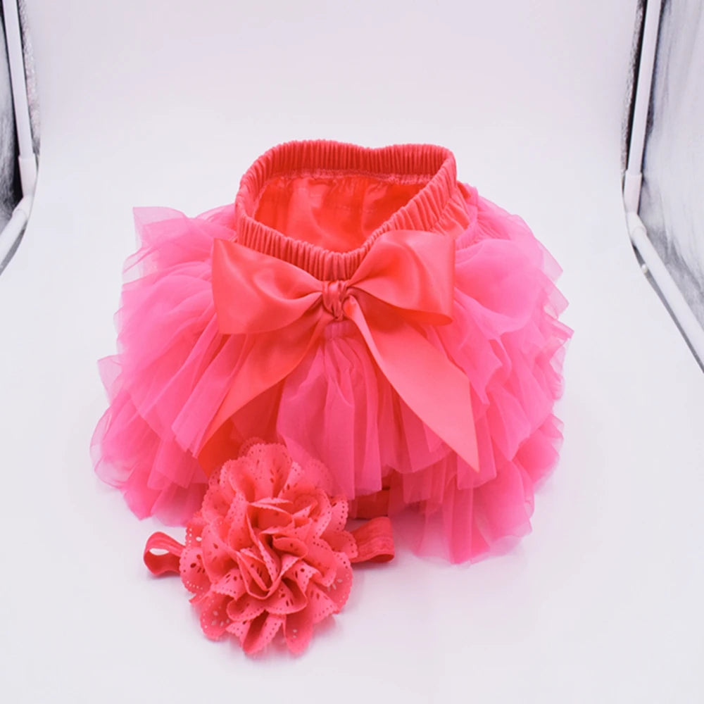 CN Zhejiang Baby Girls Tutu Skirt Bloomers Headband Set