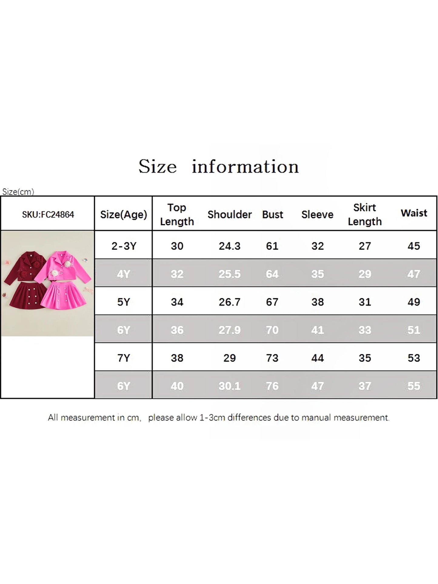 Toddler Girl Floral 2 Piece Blazer and Pleated Skirt Set