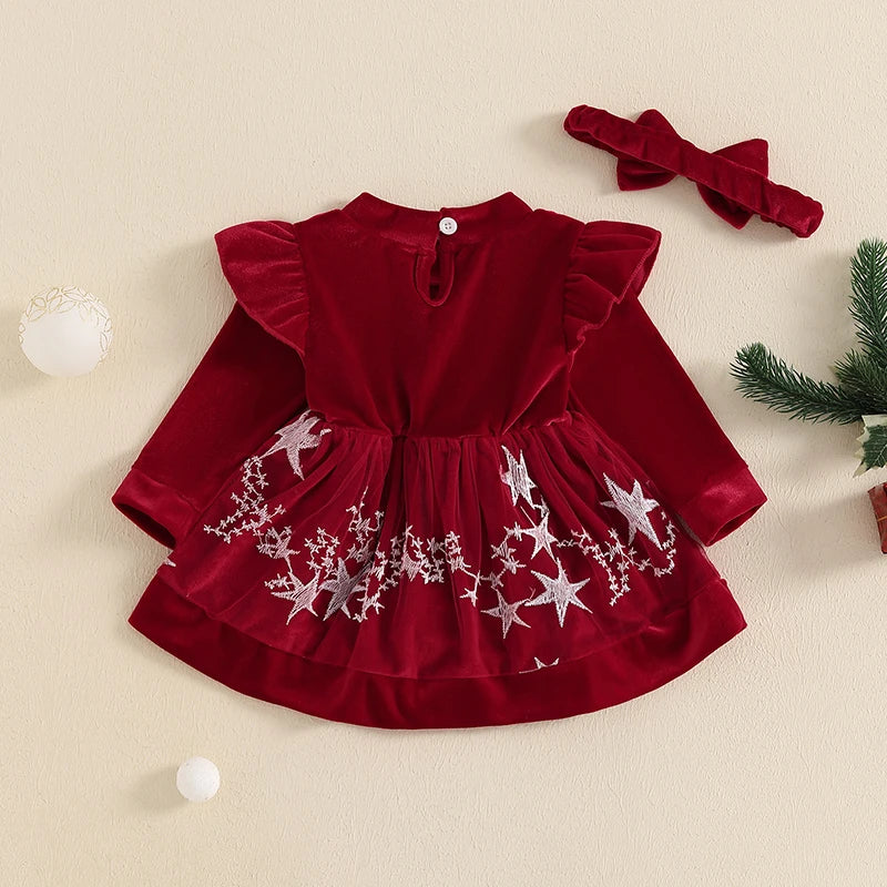 Pudcoco Toddler Girls Winter Reindeer Dress Set Leggings