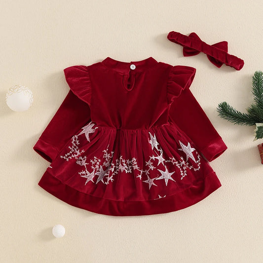 Pudcoco Toddler Girls Winter Reindeer Dress Set Leggings