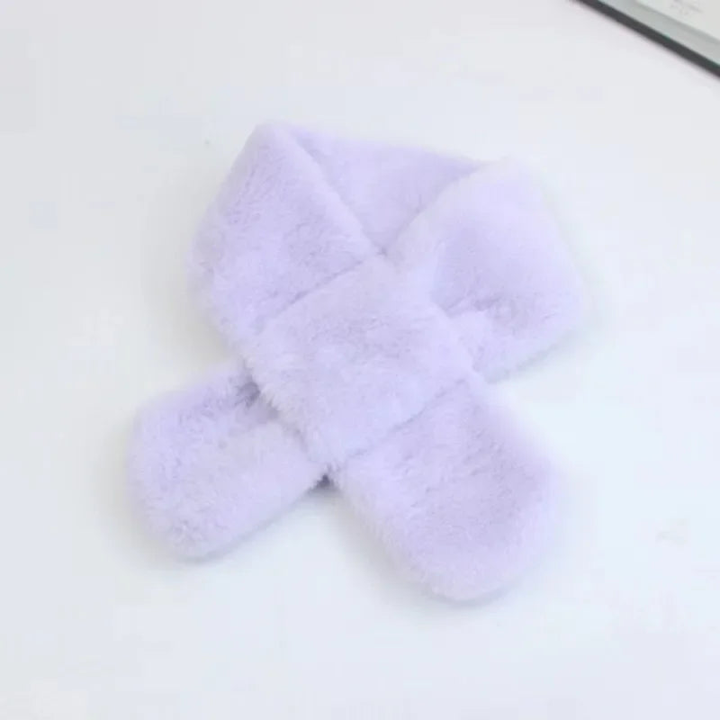CN Tibet Guangdong Kids Winter Faux Rabbit Fur Scarf