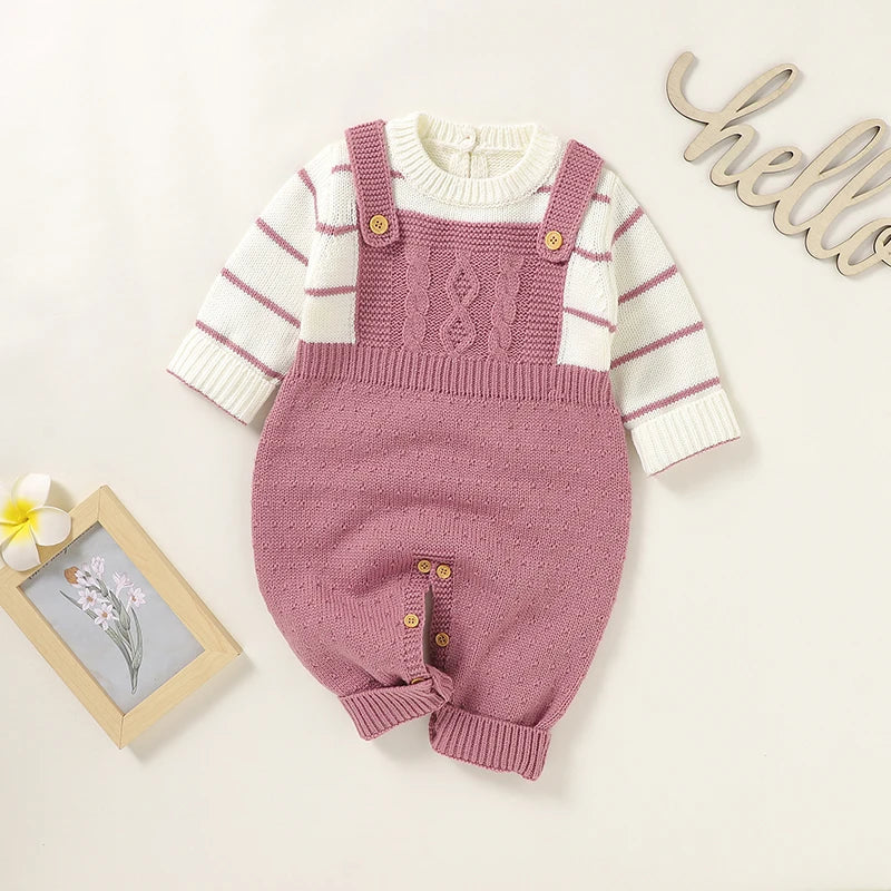 Mimixiong Winter Baby Rompers Unisex Knitted Jumpsuits