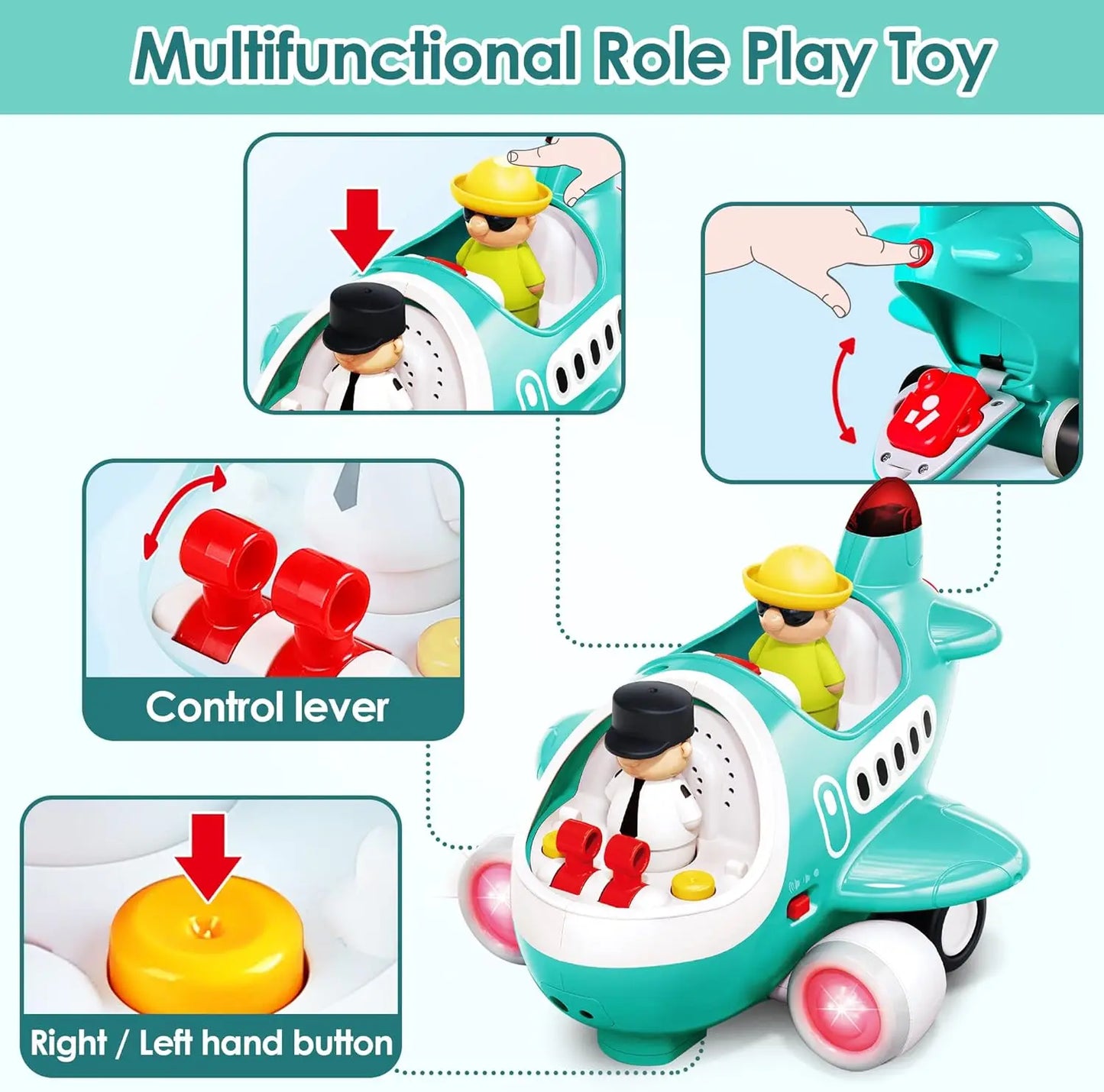 Baby Airplane Toy, Remote-controlled AirplaneToy, Suitable For 2-3 Year Old Children, Baby Music Remote-controlled Helicopter,