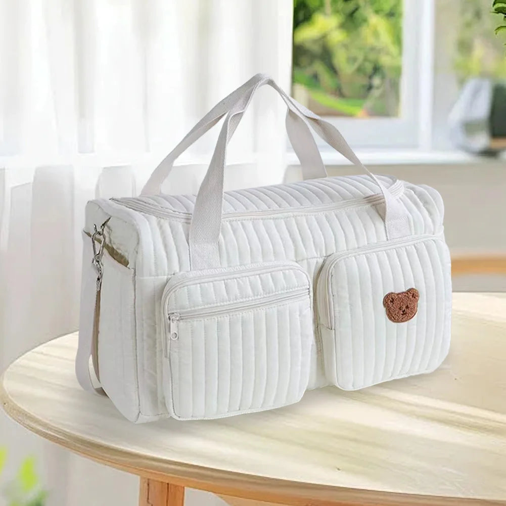 Quilted Baby Diaper Bag Duffle Weekender Travel Organizer