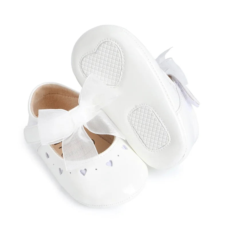 Adorable Heart Cutout Mary Jane Baby Flats Non Slip Sole