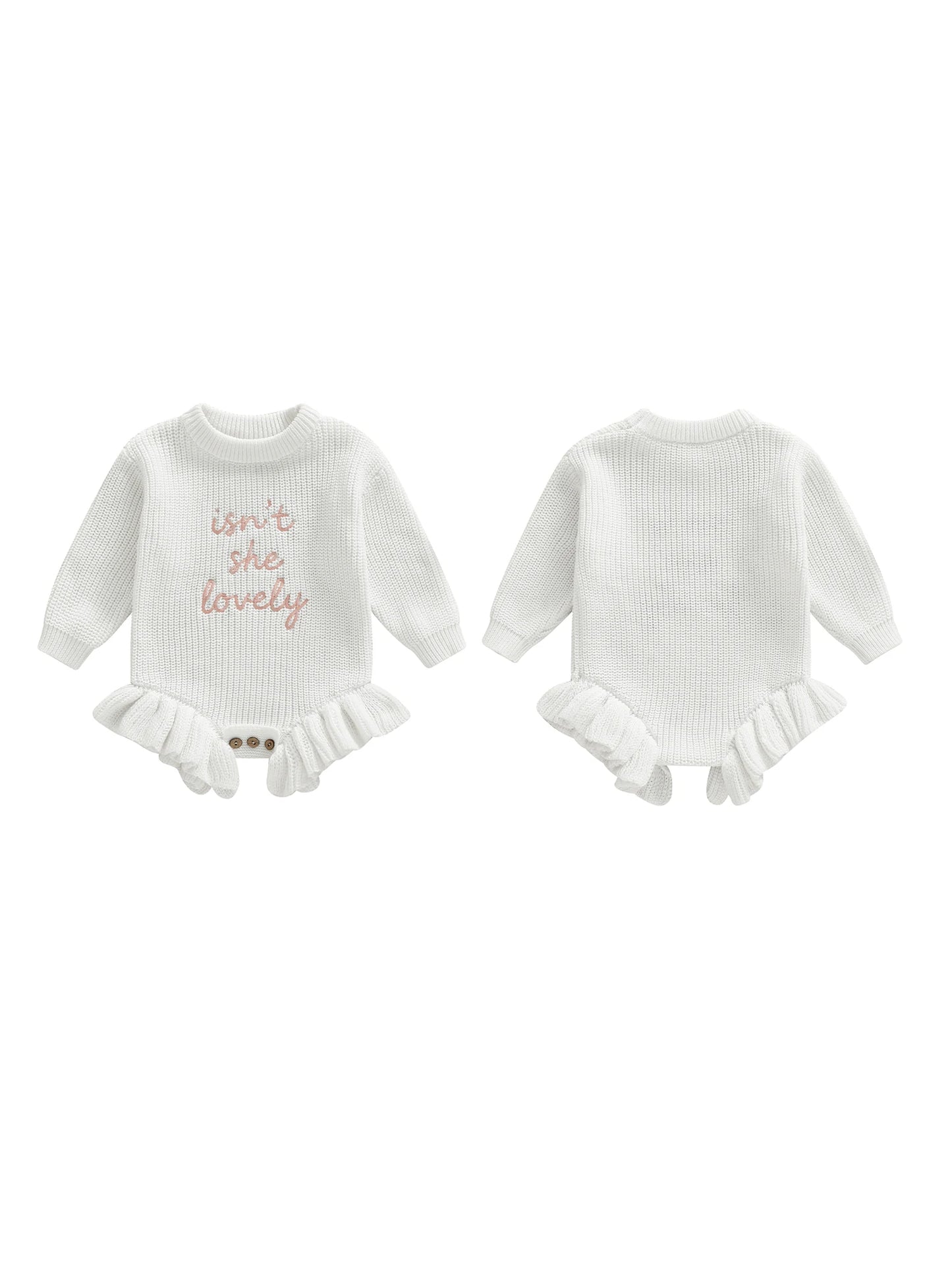 Guangdong Baby Girls Cozy Knitted Romper Embroidered