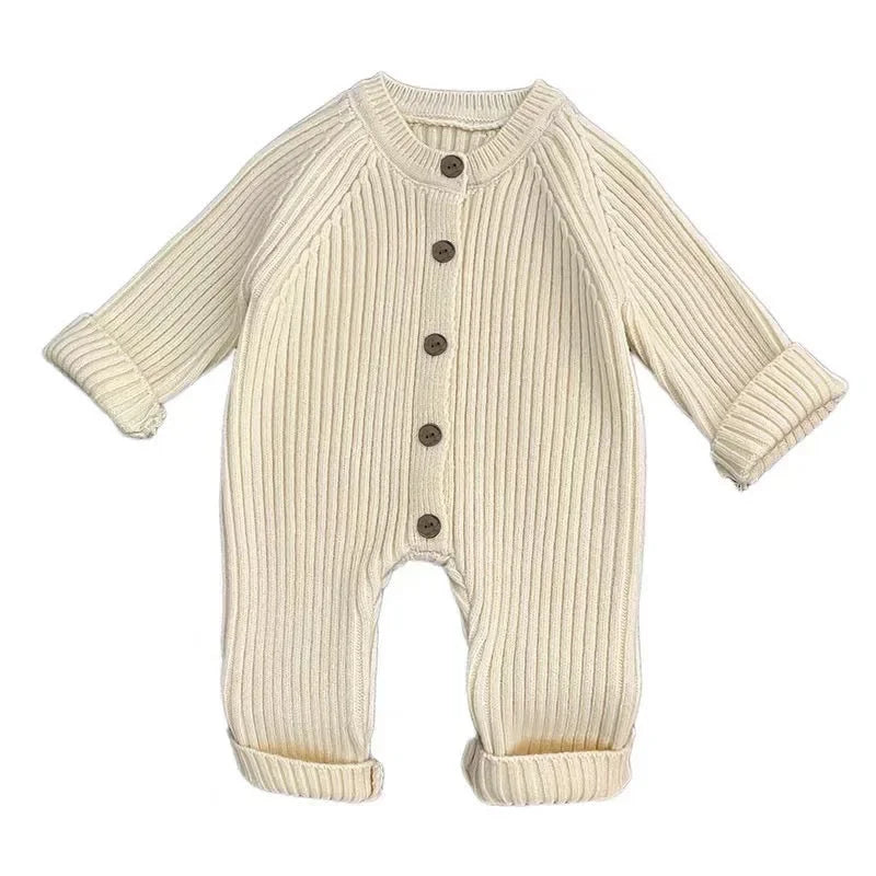 CN Zhejiang Baby Knit Romper Long Sleeve Button Front