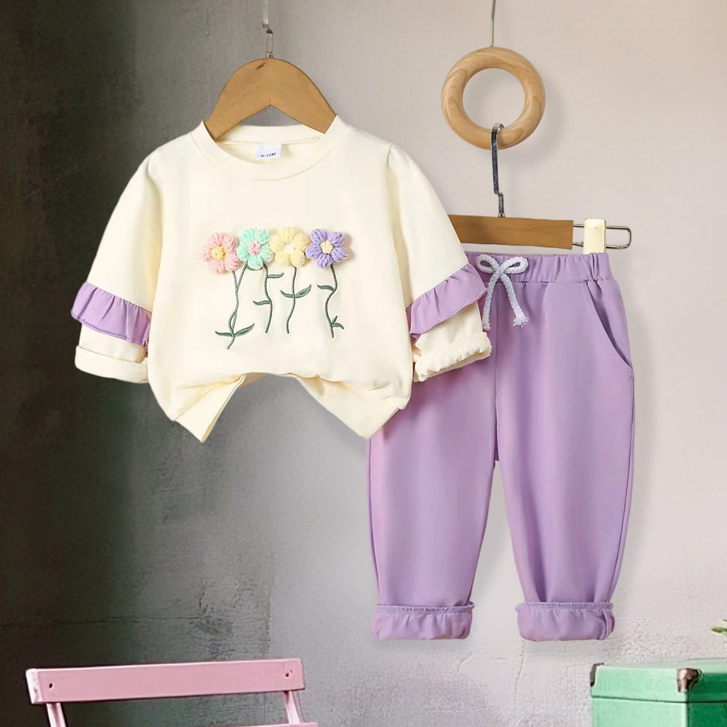 Toddler Girls Winter Knit Sweater And Fleece Leggings Set