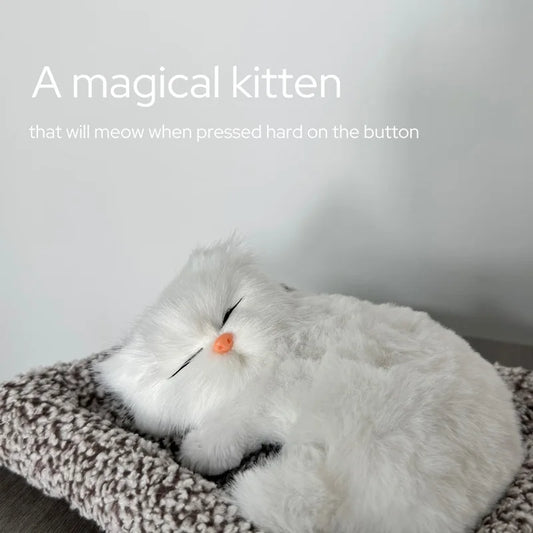 Interactive Meowing Kitten Plush With Press To Meow Sound Gift