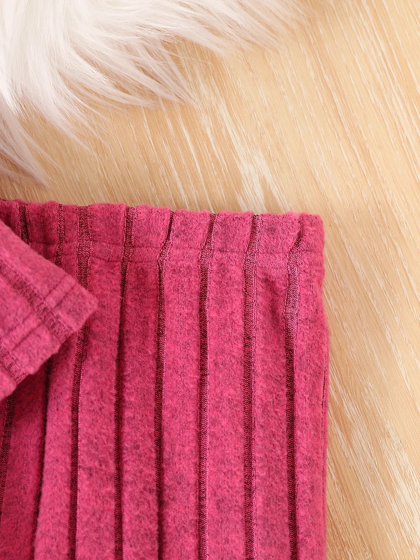 JOPGEEYCN Baby Girl 2 Piece Knit Striped Long Sleeve Set