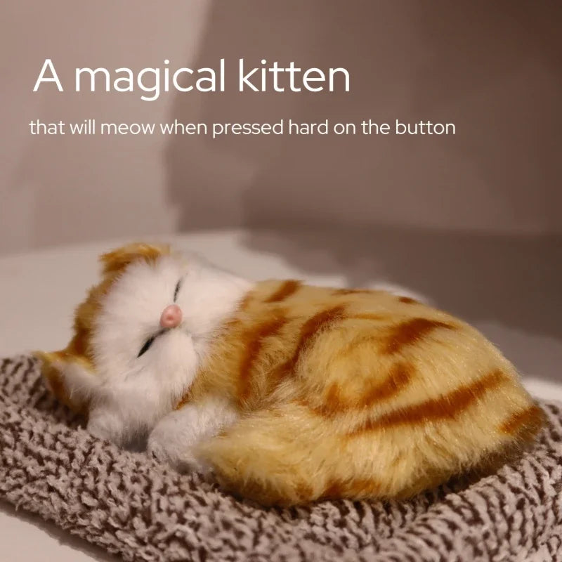 Interactive Meowing Kitten Plush With Press To Meow Sound Gift