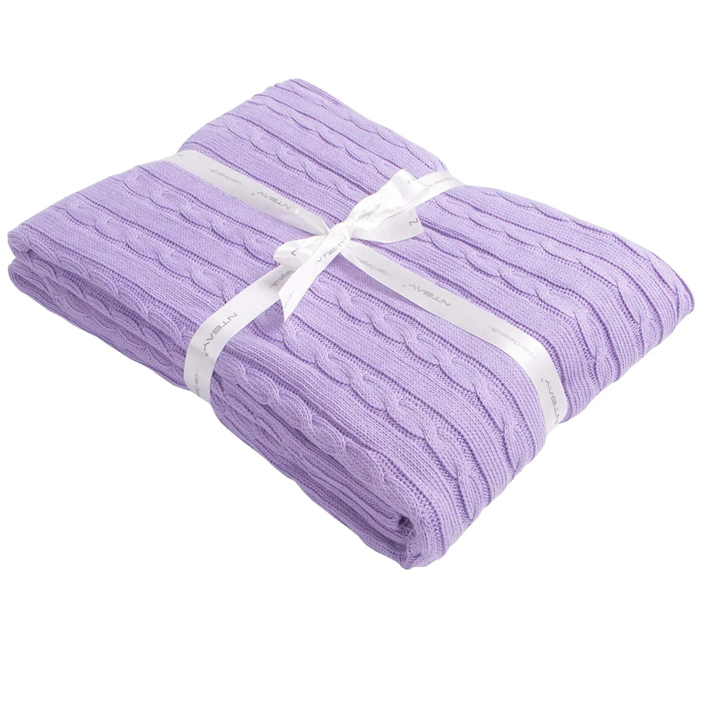 Ntbay 100 Percent Cotton Cable Knit Toddler Blanket Soft