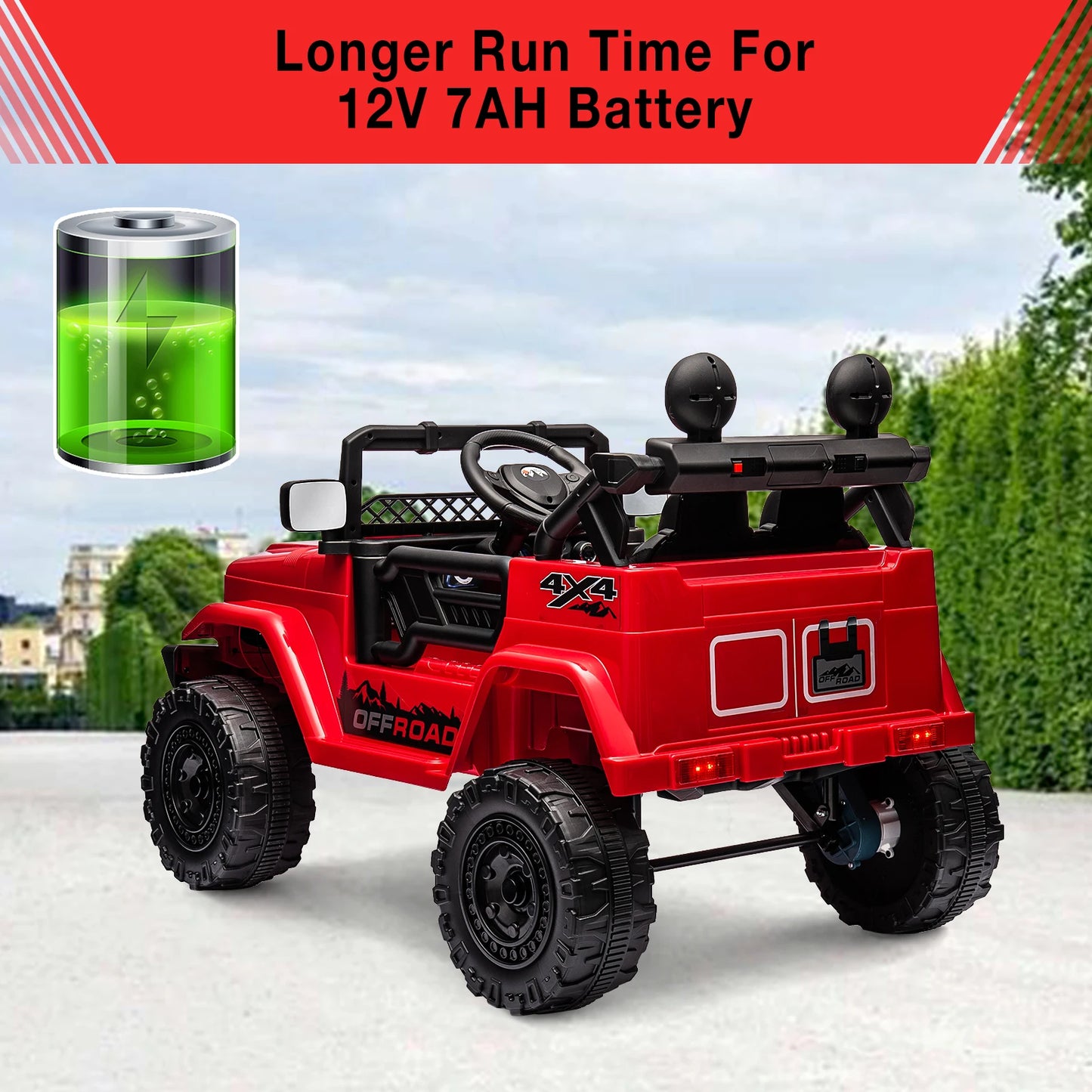 Electronic 12V Ride On Truck With Remote Bluetooth Lights