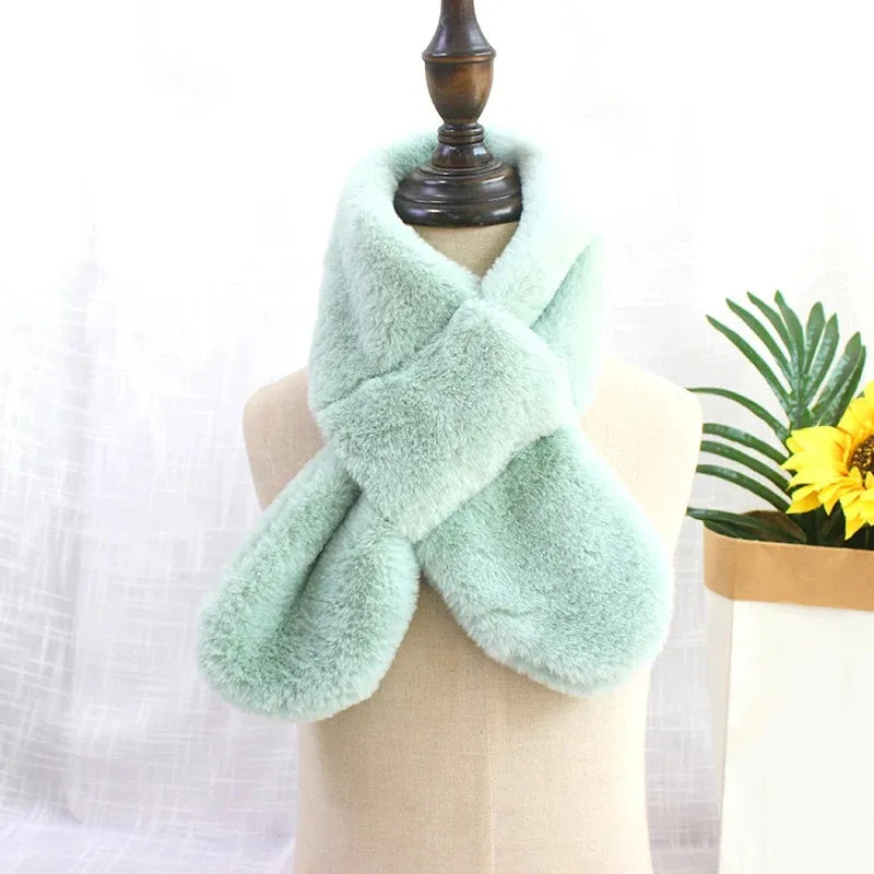 CN Tibet Guangdong Kids Winter Faux Rabbit Fur Scarf
