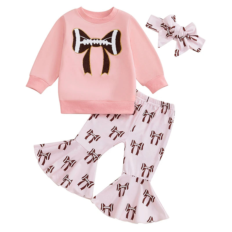PudcocoCN Toddler Girls Winter Set Ruffle Sleeve Sweater Leggings Headband