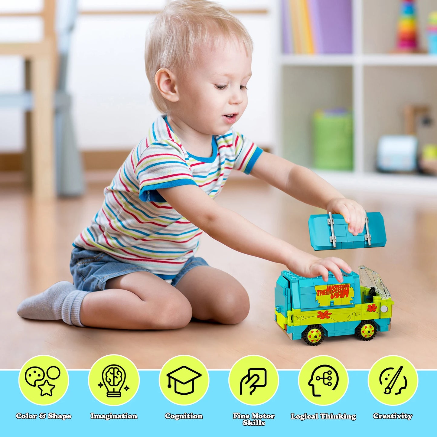 BuildMocCE Mystery Machine Car Model Kit Building Blocks