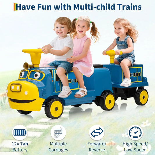 Electronic Two Seater Ride On Train Trackless 12V Vehicle Toddlers