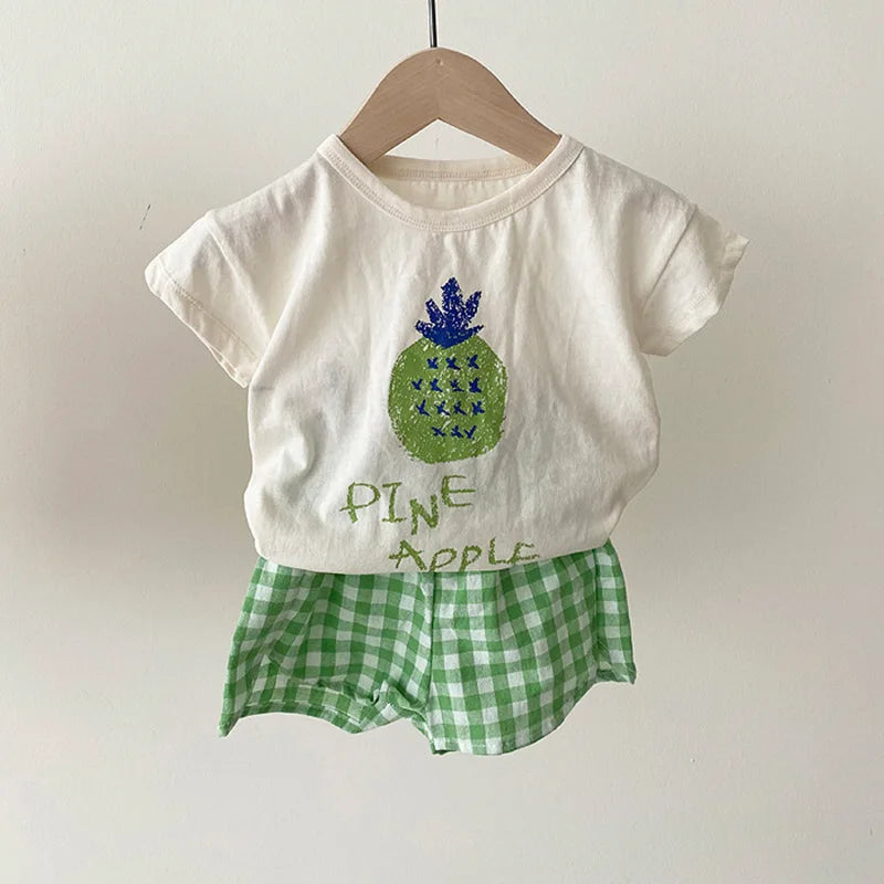 Unisex Cotton Baby Pajama Sets Toddler Sleepwear Cartoon Homewear